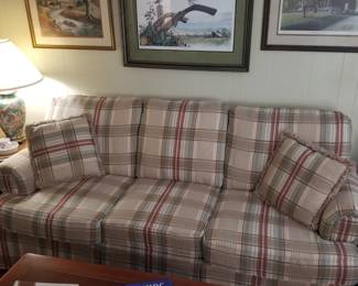 Like new plaid sofa.