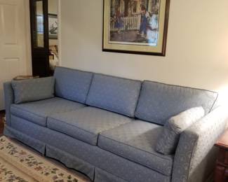 Like new, rarely used blue sofa. A great deal.