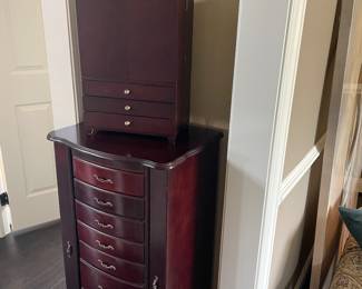 jewelry casees - floor case, dresser case and travel pouch