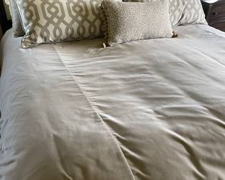 Velvet King duvet cover, euro shams, and decorative pillows