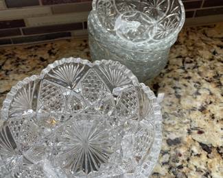 Crystal relish and fruit dishes