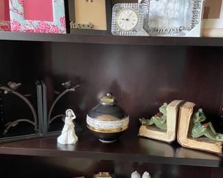 Precious moments, bookends, picture frames, and clocks