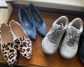 Kate Spade loafers, Rothy's loafers, Brooks tennis shoes