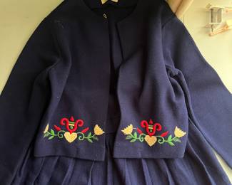 Vintage Girl’s Blue Wool Jacket & Skirt