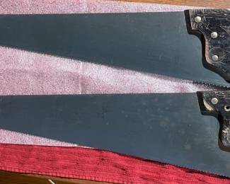 Vintage Hand Saws with Ornate Handles