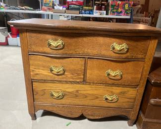 Antique Oak Wash Stand Commode