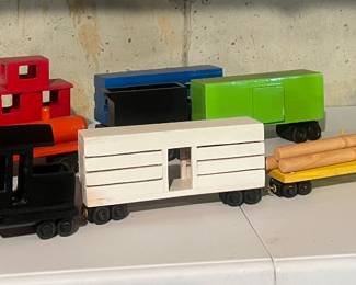 Vintage Handcrafted Wood Trains