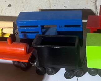 Vintage 7  piece wooden train