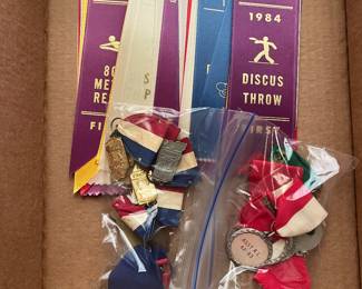 Vintage Plymouth High School Sports Ribbons and Medals