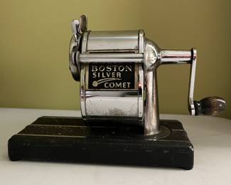 Vintage Boston Silver Comet Pencil Sharpener