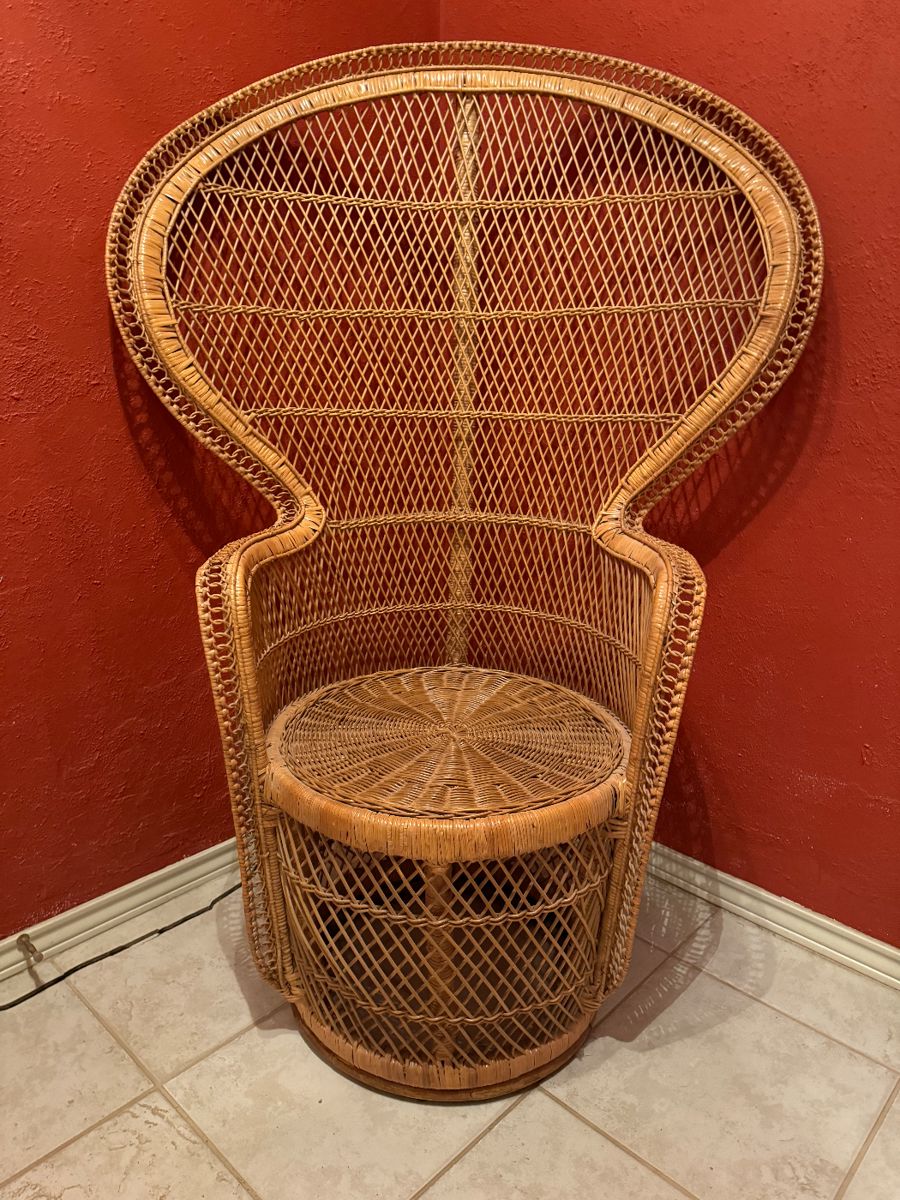 1980’s Peacock rattan chair $300