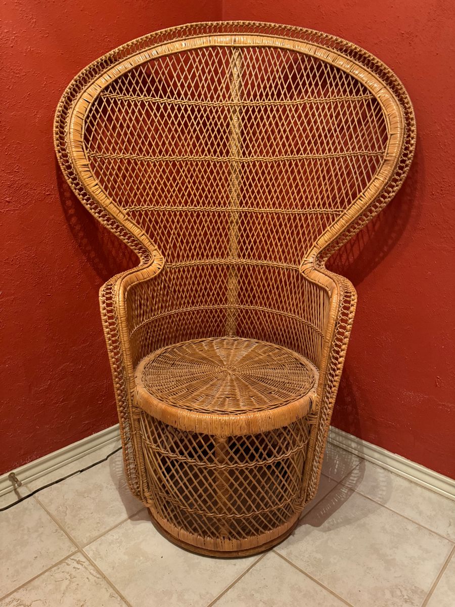1980’s Peacock rattan chair $300