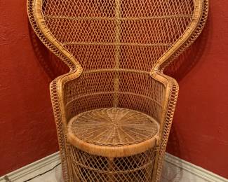 1980’s Peacock rattan chair $300