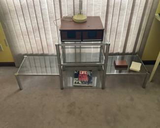 CHROME AND GLASS STAND