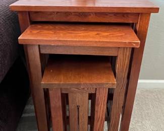 Wood stacking tables