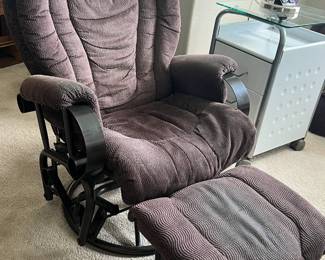 Swivel rocking chair and footstool