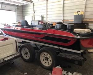 Refurbished outboard motorboat with Mercury Black Max motor and Hustler boat trailer. Comes with new seats to be installed.