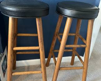 Leather seat bar stools