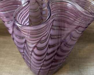 Murano glass ribbon vase