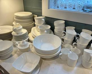 MIKASA Extra large white set. Beautiful. Over 90 pieces