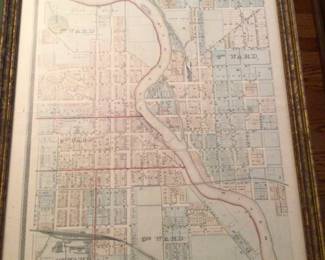 Antique city map of South Bend / Notre Dame. Historical info on back siting reference to the late 1800s $100