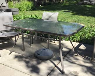 Patio dining table and chairs $290