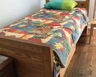 2 pine twin beds with under bed storage and mattress $245 each