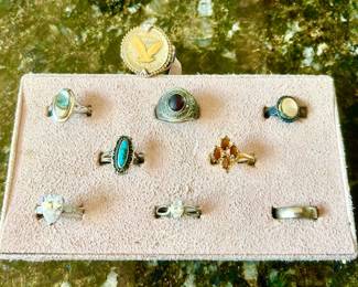 Sterling & costume rings (some SOLD)