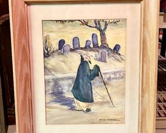 Orval Caldwell original artwork, American artist, 1895-1972