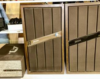 Bell & Howell slide projector, vintage Jensen speakers