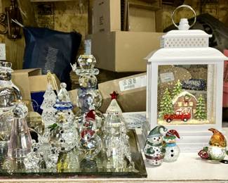 Glass and Crystal figurines/ornaments, lighted Holiday decor