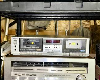 Toshiba Blu-Ray disc player, Technics Stereo Double Cassette Deck, RS-B11W, Realistic STA-850 AM/FM Stereo Receiver