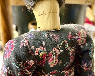 Hand crafted signed Charla Khanna Folk Art doll