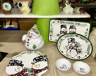 Hand painted Burmese creamer, hummingbird collectibles, holiday dishes