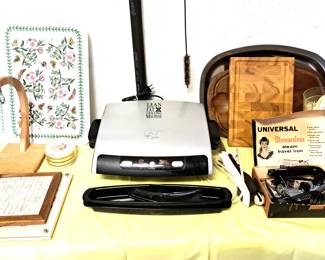 GRILL,  PORTMEIRION TRAYS, ELECTRIC KNIVE AND MORE