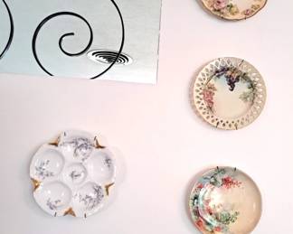 HAND PAINTED PLATES, OYSTER PLATE