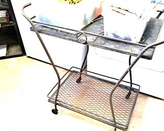 WROUGHT IRON SERVING CART