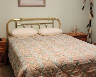 AVAILABLE AT HALF PRICE !!!
Queen brass bed with mattress, box spring and frame
