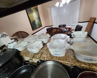 Large collection of Corning Ware Blue Flower pattern