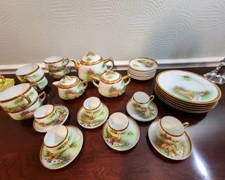Vintage Japanese eggshell porcelain - 32 piece 