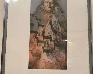 Frank Howel signed lithograph  "Ponies of the Fire"