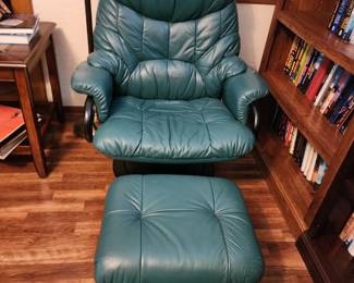 leather swivel chair with ottoman 