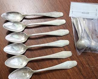 6 - Alvin sterling silver demitasse spoons 