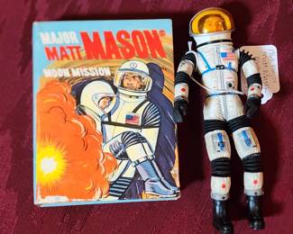1968 Major Matt Mason figure with 1969 story book by Whitman Publishers