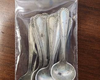 10 vintage sterling silver "Plymouth" salt spoons 