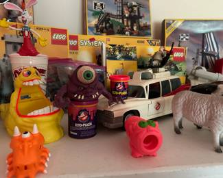 The Real Ghostbusters Kenner Ecto 1 Vehicle, Various Ghostbusters Ghosts, Ecto-Plazm, Roger Rabbit, Legos  