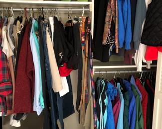 Brand name clothes and shoes. Ll bean, north face, Columbia, and Birkenstock