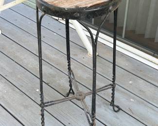 Antique Ice Cream Parlor Stool - Wrought Iron