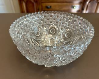 Vintage ABP Sawtooth Cut Glass Bowl