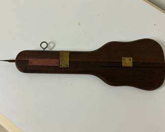 Vintage Wood & Brass Rug Hook Tool